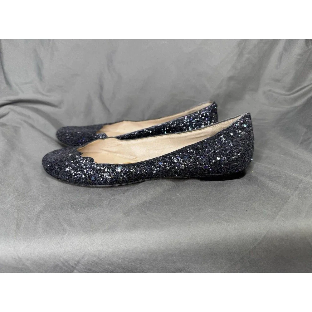 Sam Edelman Alaine Black Glitter Flats Shoe Ballet Sparkle Classy Preppy Size 7 - Picture 5 of 6